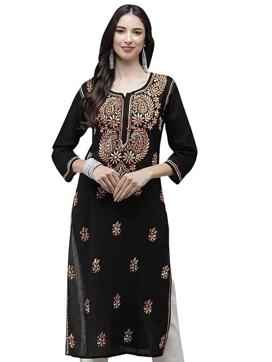 hand embroidered lucknowi chikankari cotton kurta kurti for women hand embroidered lucknowi chikankari cotton kurta kurti for women
