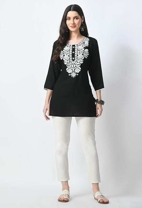 kurti for women short chikankari kurtis for girls, lakhnawi tunic top kurta design for ladies, woman ethnic kurthis & shirt with sleeve kurti for women short chikankari kurtis for girls, lakhnawi tunic top kurta design for ladies, woman ethnic kurthis & shirt with sleeve
