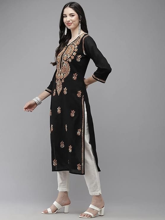 hand embroidered lucknowi chikankari cotton kurta kurti for women hand embroidered lucknowi chikankari cotton kurta kurti for women